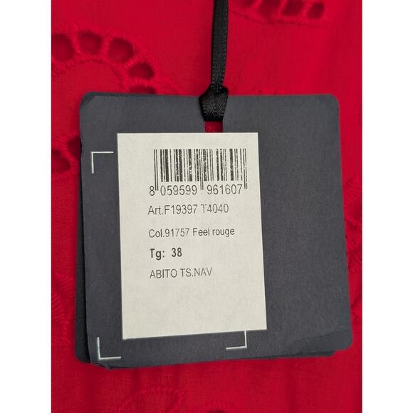 Liu Jo Milano Red Maxi Dress IT 38 US 2 Cotton Sleeveless Elegant Italian Long - Picture 5 of 10